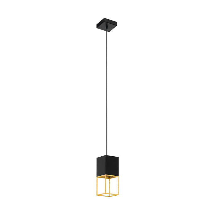 Sospensione Contemporanea Montebaldo Acciaio Nero Oro 1 Luce Gu10 4,5W