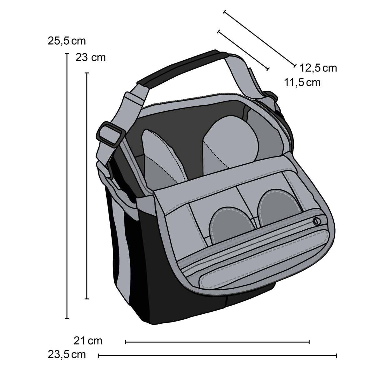Mantona Elements Outdoor Zaino nero 2in1 per fotocamera e trekking, borsa fotografica con scomparti imbottiti per DSLR, drone, con supporto treppiede e copertura antipioggia