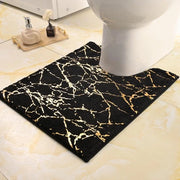 Pavimento Antiscivolo in Microfibra, Tappeto Bagno con Fori, Pavimento Bagno Decorativo, Tappeto Bagno con Decorazione Oro, Pavimento Bagno in Microfibra Assorbente, Dimensioni 50x60 cm