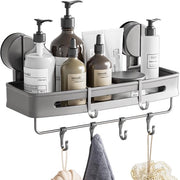 Supporto Antiscivolo per Doccia in Alluminio - Capacità di Sostegno 20 kg - Design Igienico - Montaggio Diretto - Dimensioni 32 x 12 x 4,5 cm - Supporto per Doccia