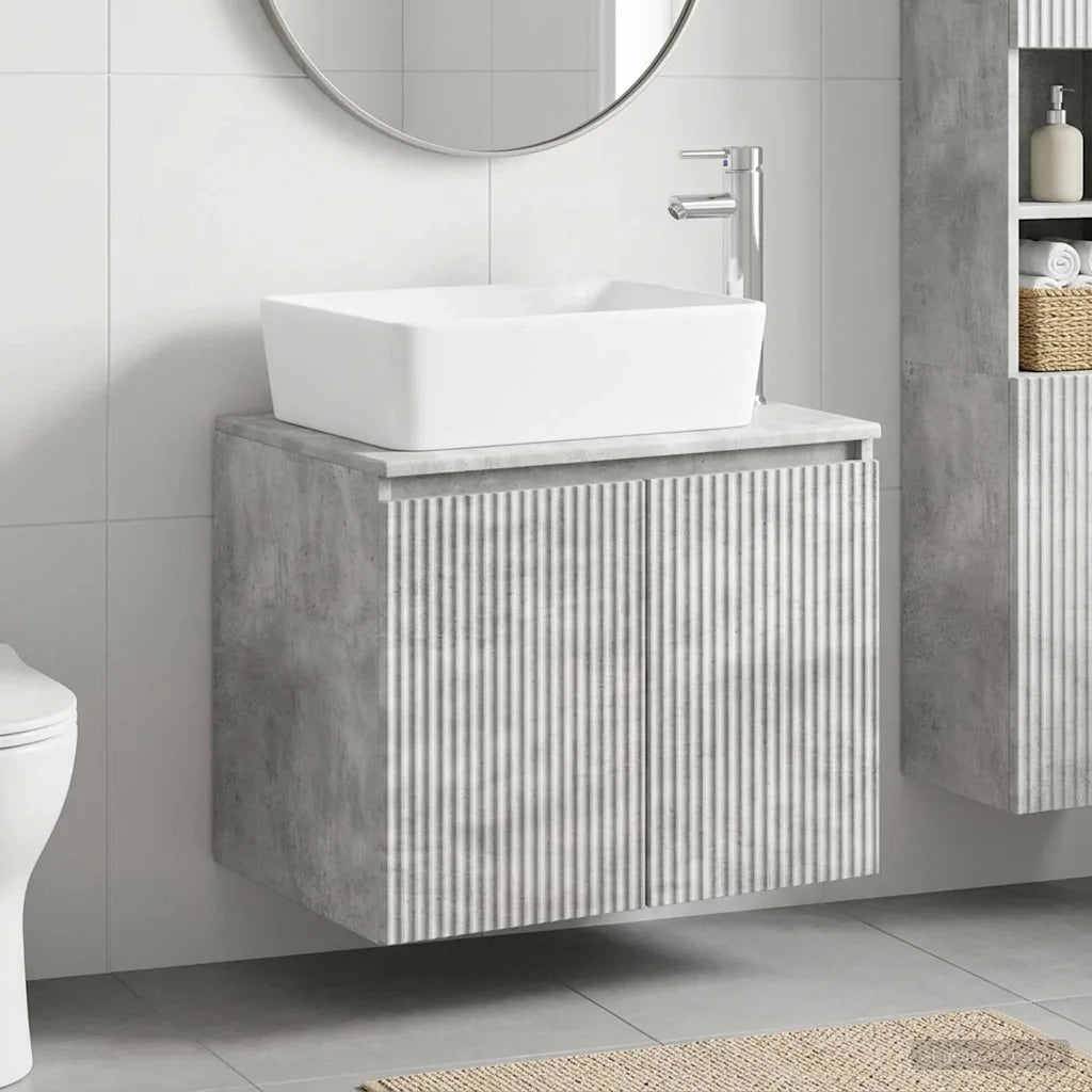 Set di mobili per il bagno Grigio Cemento Legno ingegnerizzato 3404333