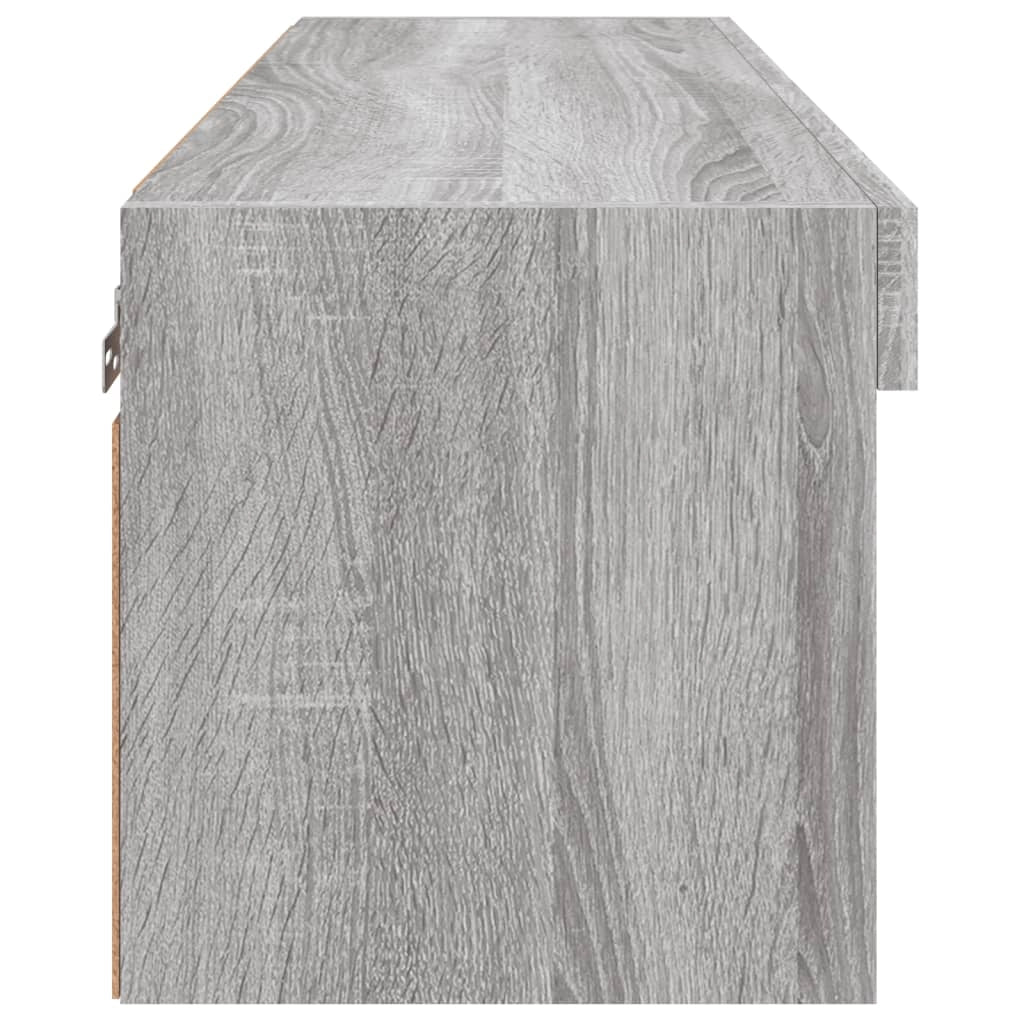 Mobile TV multimediale scaffale TV credenza mobile TV sala da pranzo soggiorno camera da letto con luci LED Sonoma 80 x 30 x 30 cm grigio 02_0026829