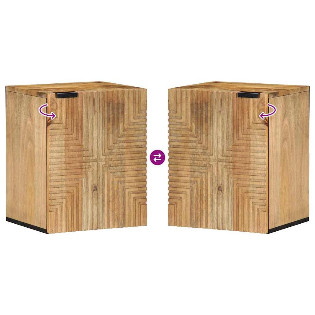 Pratico mobiletto da bagno sospeso 38 x 33,5 x 48 cm in legno di mango marrone 02_0057742