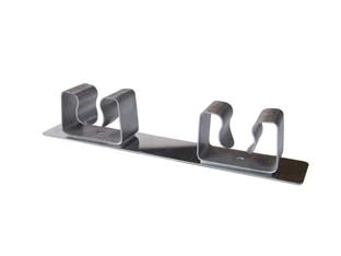 GANCIO APPENDISCOPA 2 POSTI ACCIAIO INOX