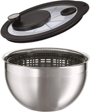 Centrifuga per vaschetta - Ø 24 cm - Acciaio inossidabile 18/10 - 2-ton lucidato - Azionamento a manovella - Resistente all'usura da lavastoviglie.