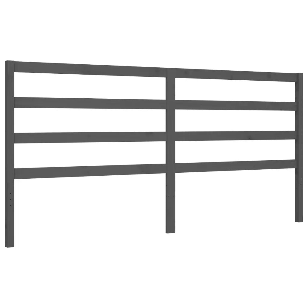 Giroletto con Testiera Grigio 200x200 cm in Legno Massello 3191928