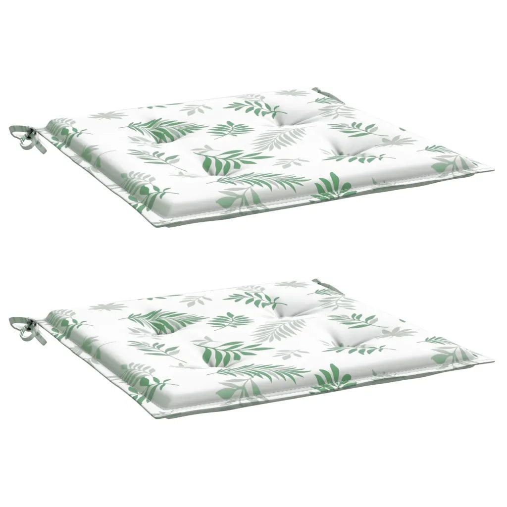 Cuscini per Sedia 2 pz Motivo a Foglie 50x50x3 cm in Tessuto 361086