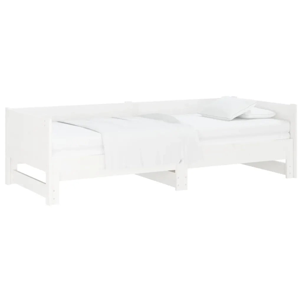Dormeuse Estraibile Bianca Legno Massello di Pino 2x(90x190) cm cod mxl 58479