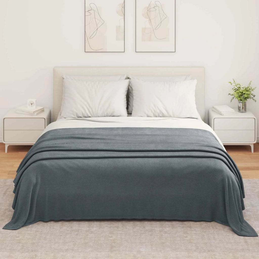 Coperte da Pile 6 pz Grigio scuro 350 x 270 cm Panno