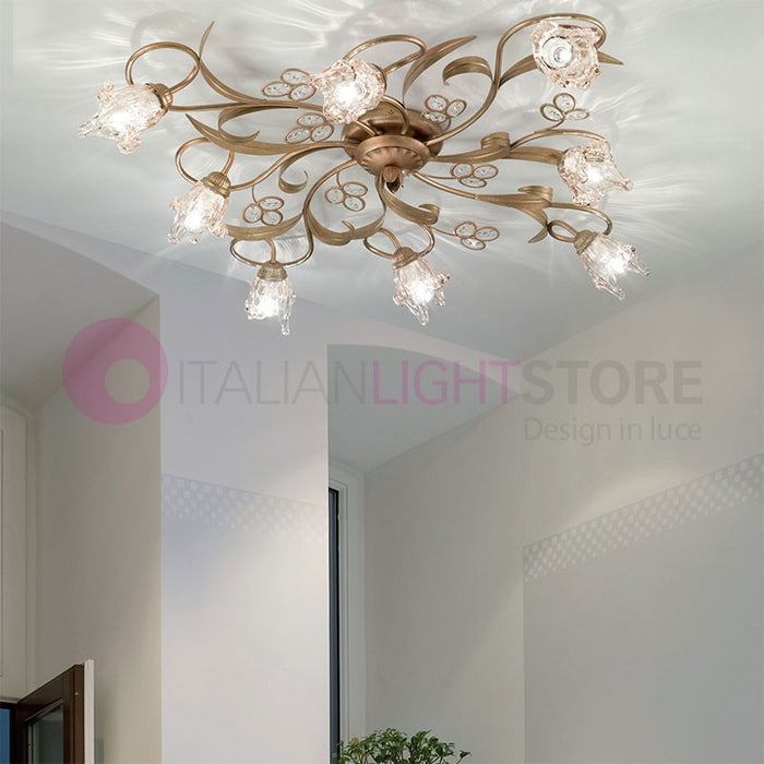 SOFIA Lampada a Soffitto Plafoniera 8 Luci Stile Classico Rustico