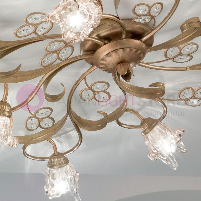 SOFIA Lampada a Soffitto Plafoniera 8 Luci Stile Classico Rustico