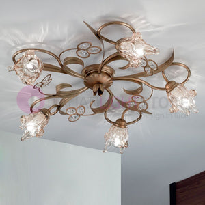 SOFIA Lampada a Soffitto Plafoniera 5 Luci Stile Classico Rustico