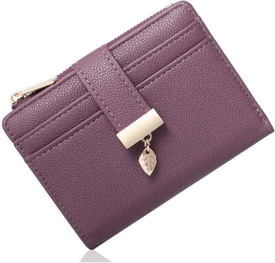 Portafoglio per donne piccolo - protezione RFID - materiale vegan - design compatto - 7 slot per carte