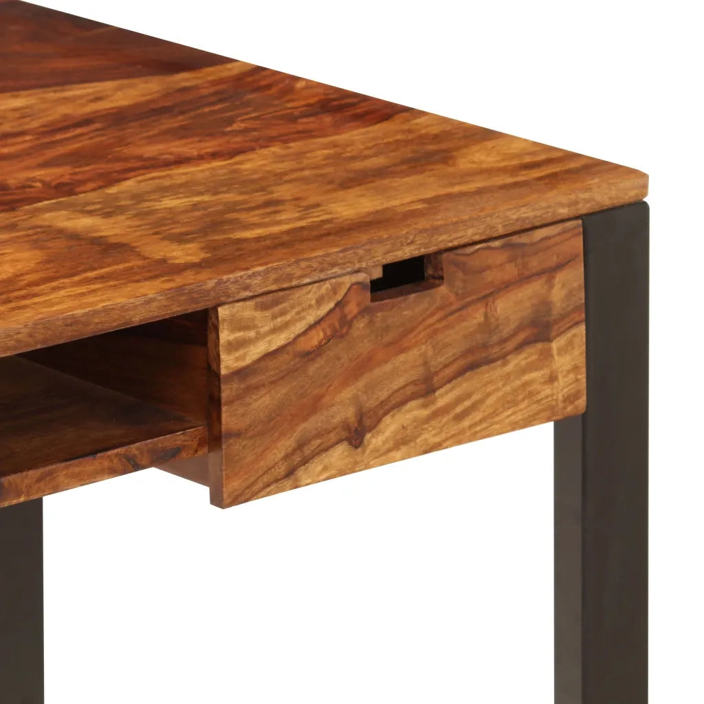 Scrivania 110x55x78 cm Massello di Acacia e Acciaio