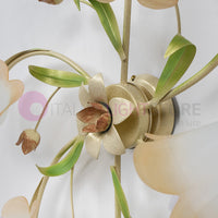 FLORA Plafoniera a 5 Luci in Ferro Decorato Stile Floreale