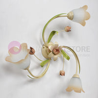 FLORA Plafoniera a 3 Luci in Ferro Decorato Stile Floreale