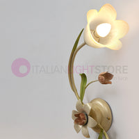 FLORA Plafoniera a 2 Luci in Ferro Decorato Stile Floreale