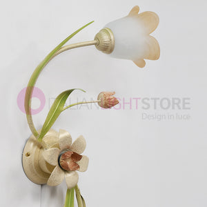 FLORA Plafoniera a 2 Luci in Ferro Decorato Stile Floreale