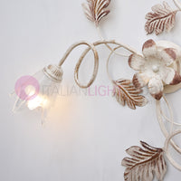 SYBILLA Plafoniera a 3 Luci in Ferro Stile Rustico Floreale