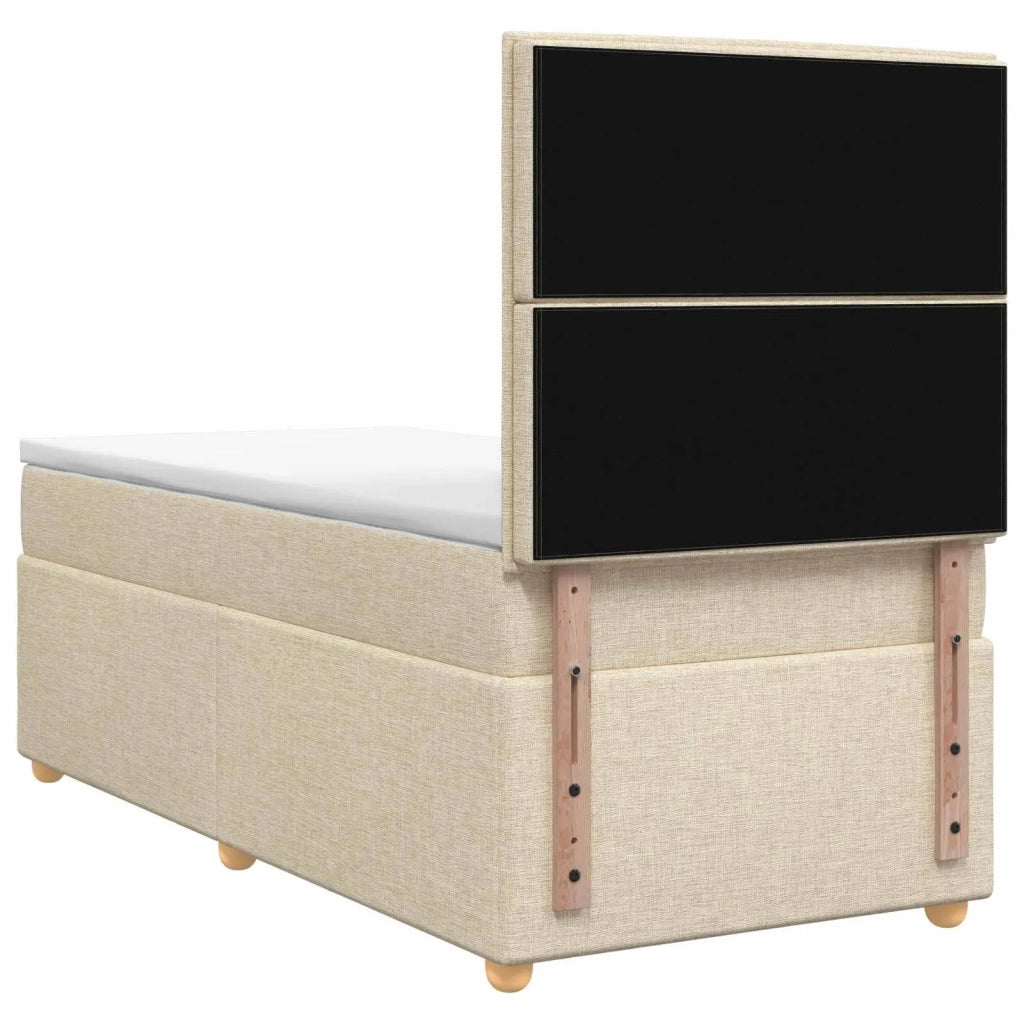 Letto box spring con materasso Crema 100 x 200 cm Tessuto 3455292