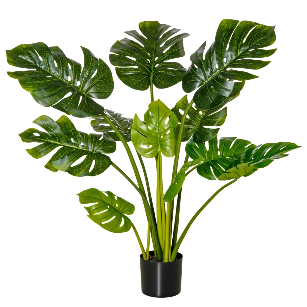 Pianta artificiale, pianta d'appartamento decorativa, 110 cm in vaso di plastica, facile da curare, per uso interno ed esterno.