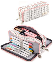 Etui per ragazze e ragazzi, etui per adolescenti con 3 compartimenti, organizzatore per materiali da scrivere, etui con grande capacità, contenitore per trucchi, etui, etui per penne, etui per scuola e ufficio
