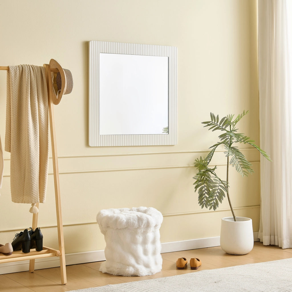 SPECCHIO DA PARETE 80x80 cm Bianco in MDF