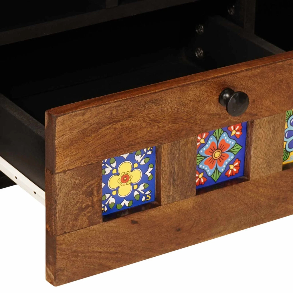 Mobile TV Noce 100 x 33 x 46 cm Legno di mango massello 4018240
