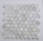 Mosaico in Marmo Bianco Lucido 3,2x3,2 - Esagono