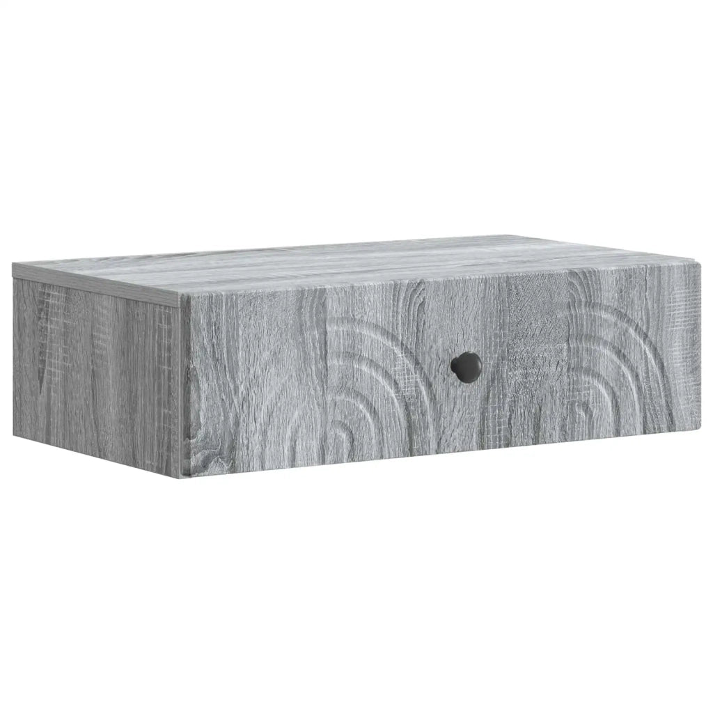 Tavolino da Parete Laterale Grigio Sonoma 59 x 34,5 x 17 cm