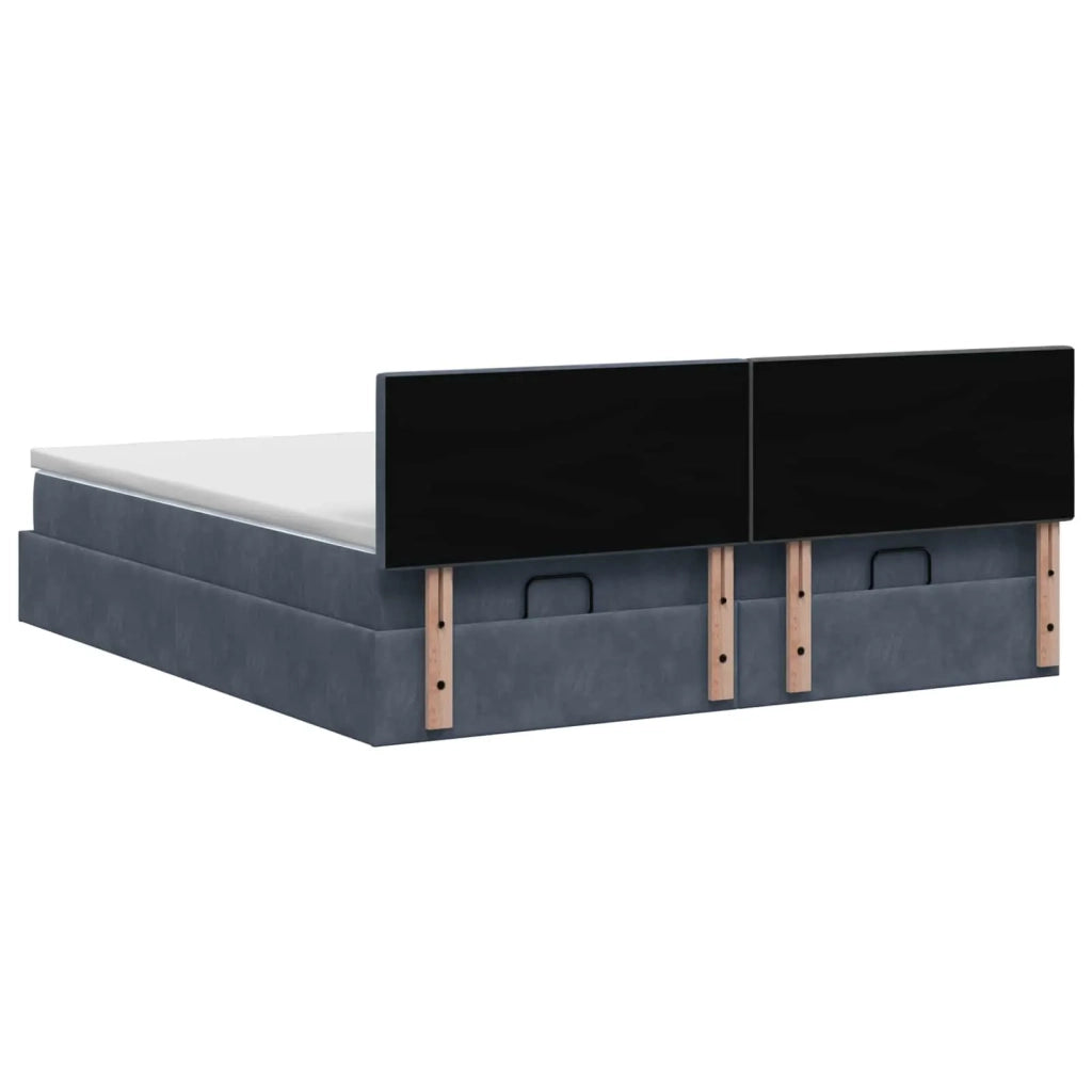 Letto ottomano con materasso 2 pz Grigio Scuro Velluto 3456769