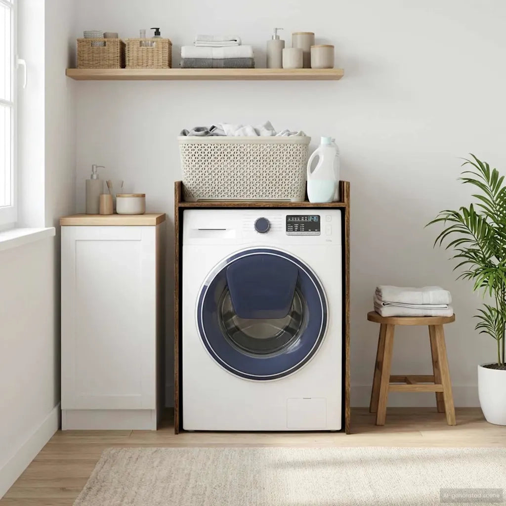 Mobiletto per lavatrice Rovere fumé 67,5 x 62 x 97 cm