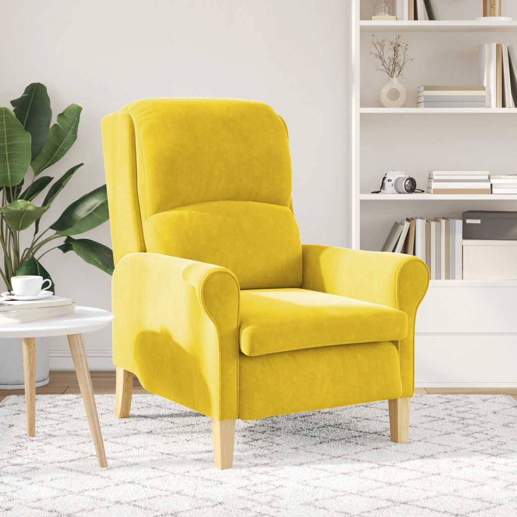Poltrona Gialla Tessuto, Legno Standard Poltrona Confortevole