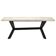 Tavolo da Pranzo Bianco 200x100x75 cm Legno Massello di Mango 247428