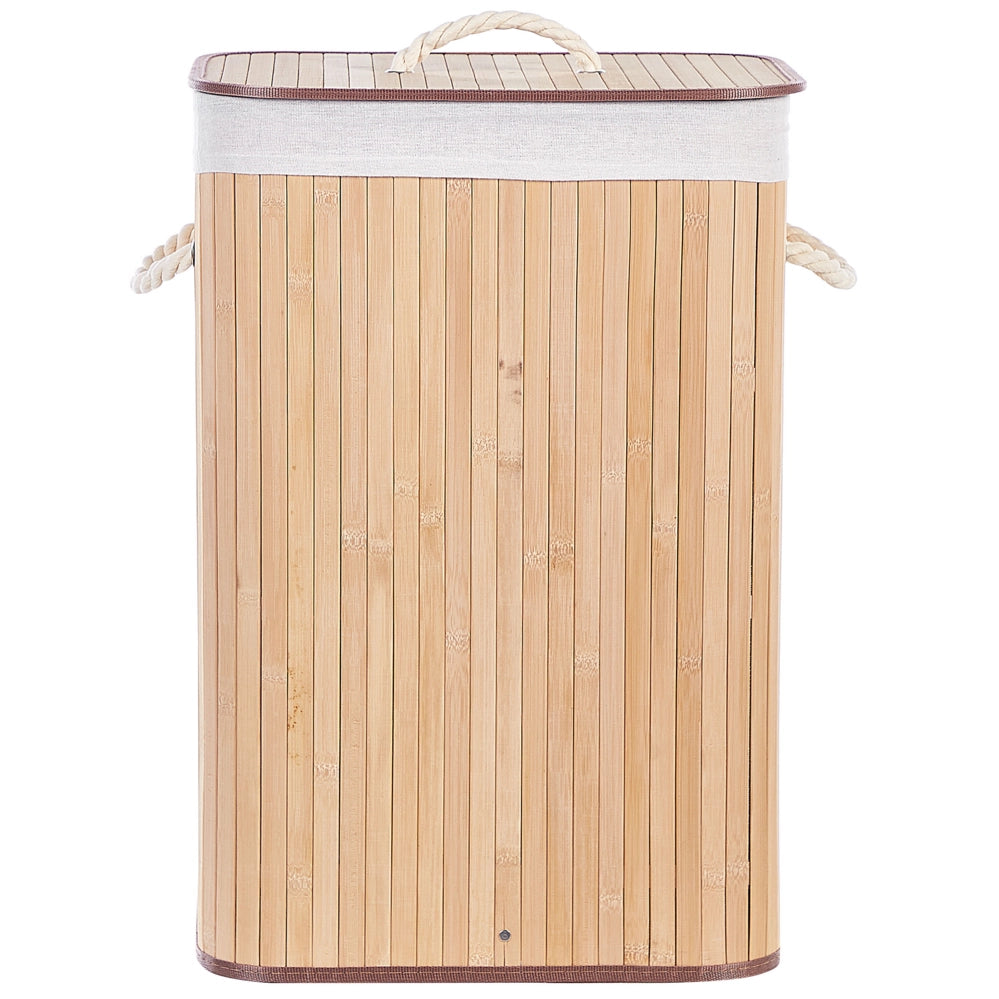 Cestino portaoggetti in bambù marrone chiaro con coperchio Cestino per biancheria Accessori pratici lavanderia bucato