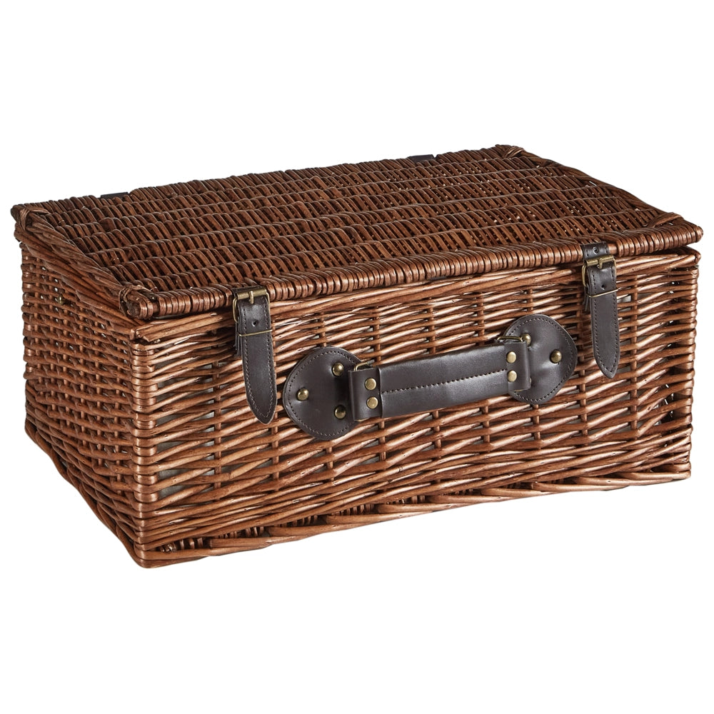 Cesto da picnic in vimini marrone per 4 persone con borsa termica stile semplice ed elegante