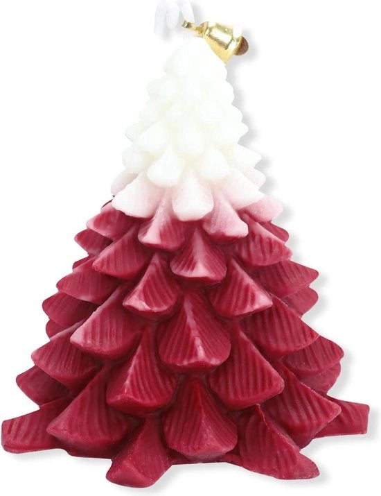 Albero di Natale in forma di candela con campanello - candele per l'ambiente - decorazione per feste - rosso