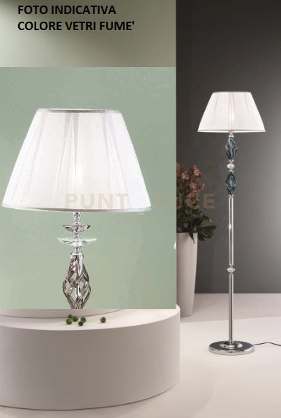 PIANTANA 1306 1 LUCE FUME' E CROMO ATTACCO E27 H.151+26CM