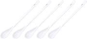 Set di cucchiai in ceramica - 5 pezzi - Manico lungo - Cucchiaio - Bianco - Facile e stile - Cucchiai