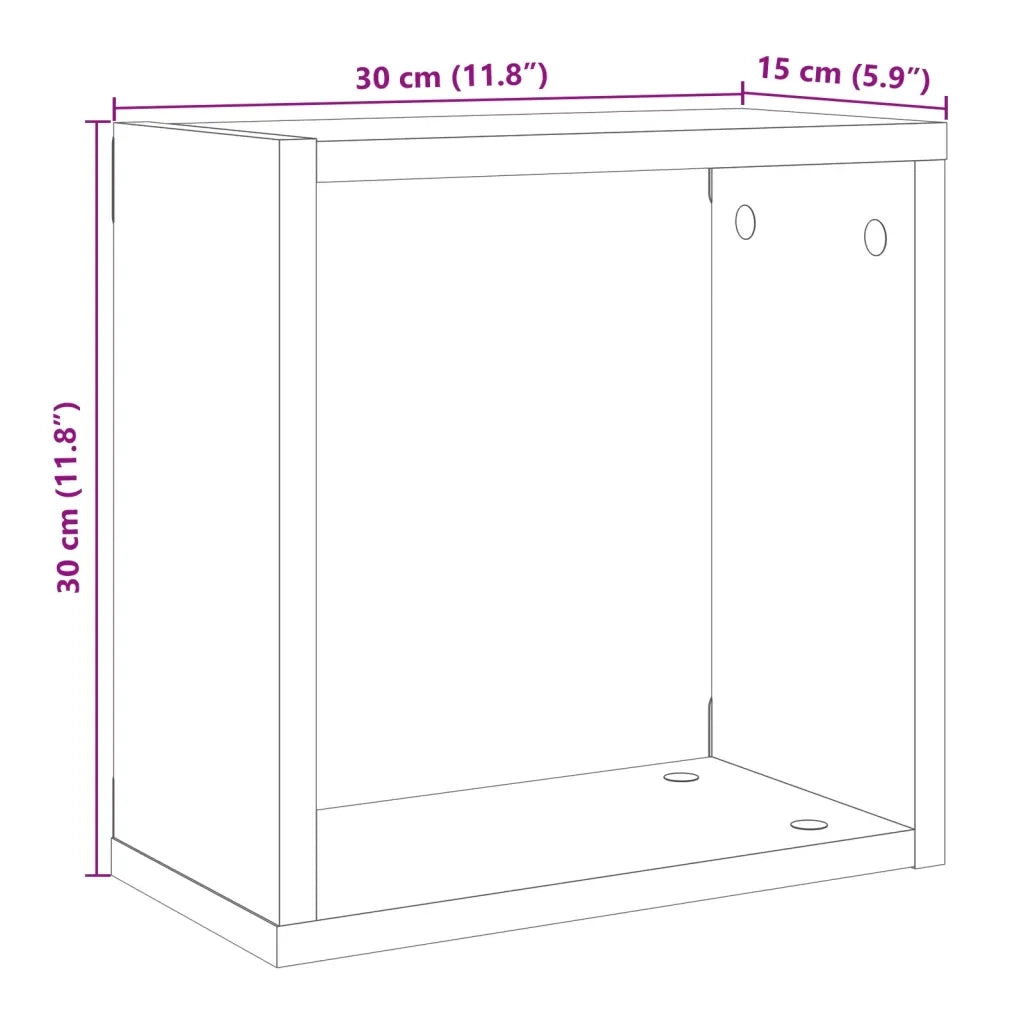 vidaXL Mensole Parete a Cubo 6 pz Legno Vecchio 30x15x30 cm Truciolato