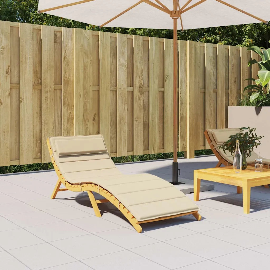 Cuscino per Lettino Beige 180x60x4 cm in Tessuto Oxford 361855
