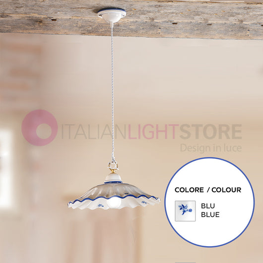 ALTOPASCIO Sospensione in Ceramica D.38 Rustica Country COLORE DECORI: BLU