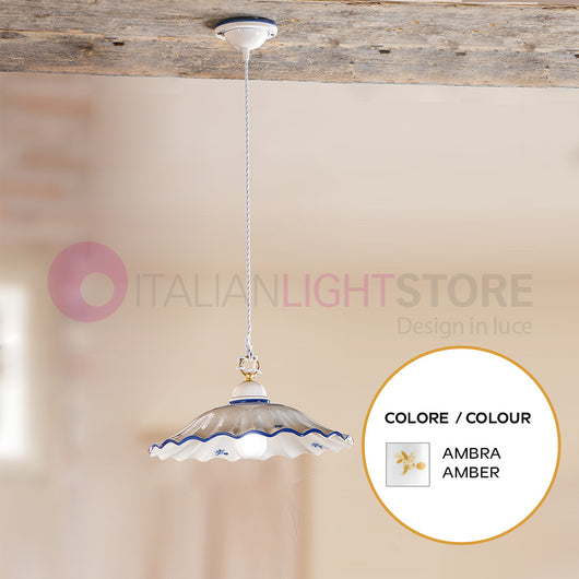 ALTOPASCIO Sospensione in Ceramica D.38 Rustica Country COLORE DECORI: AMBRA
