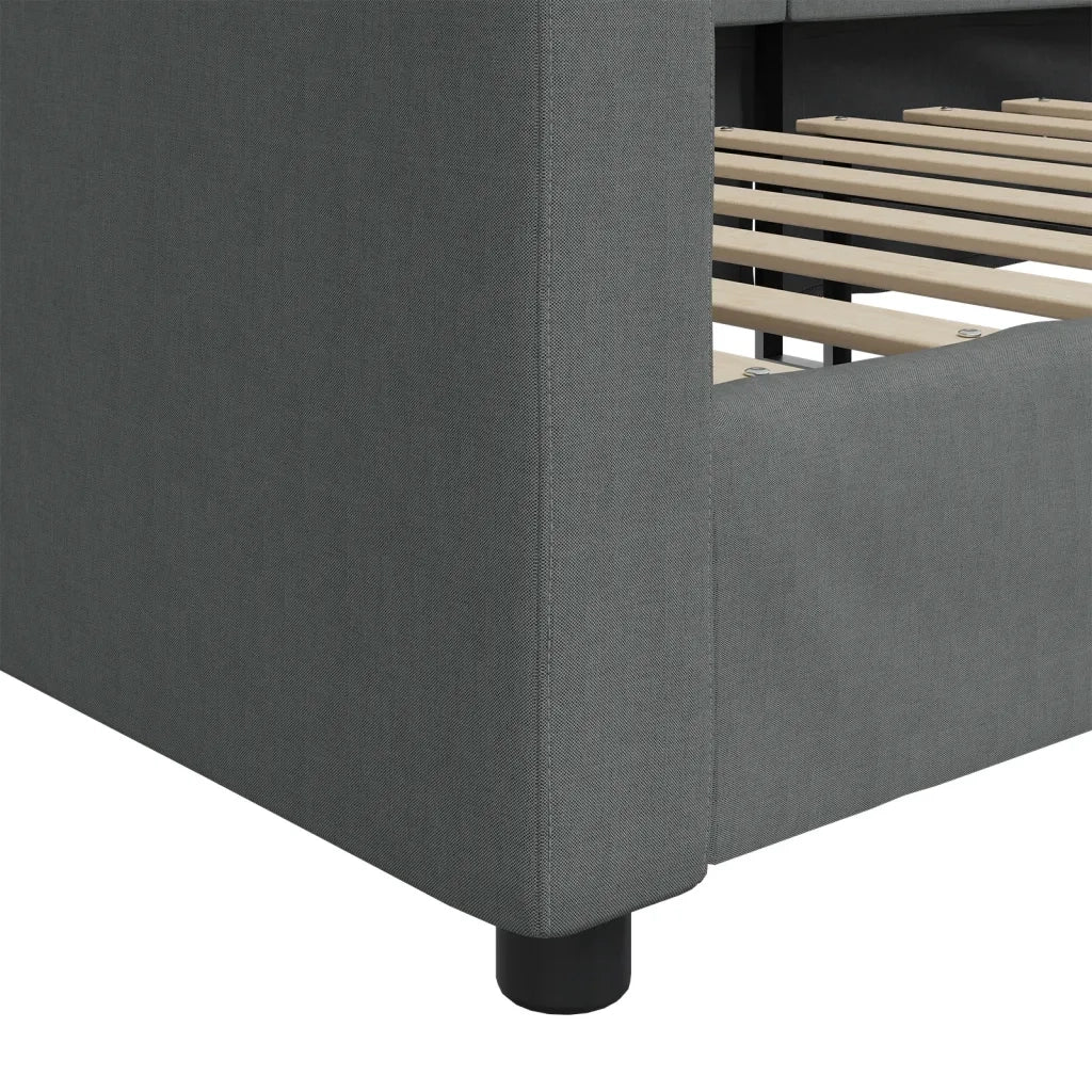 Letto da Giorno Grigio 90x200 cm in Tessuto 354112