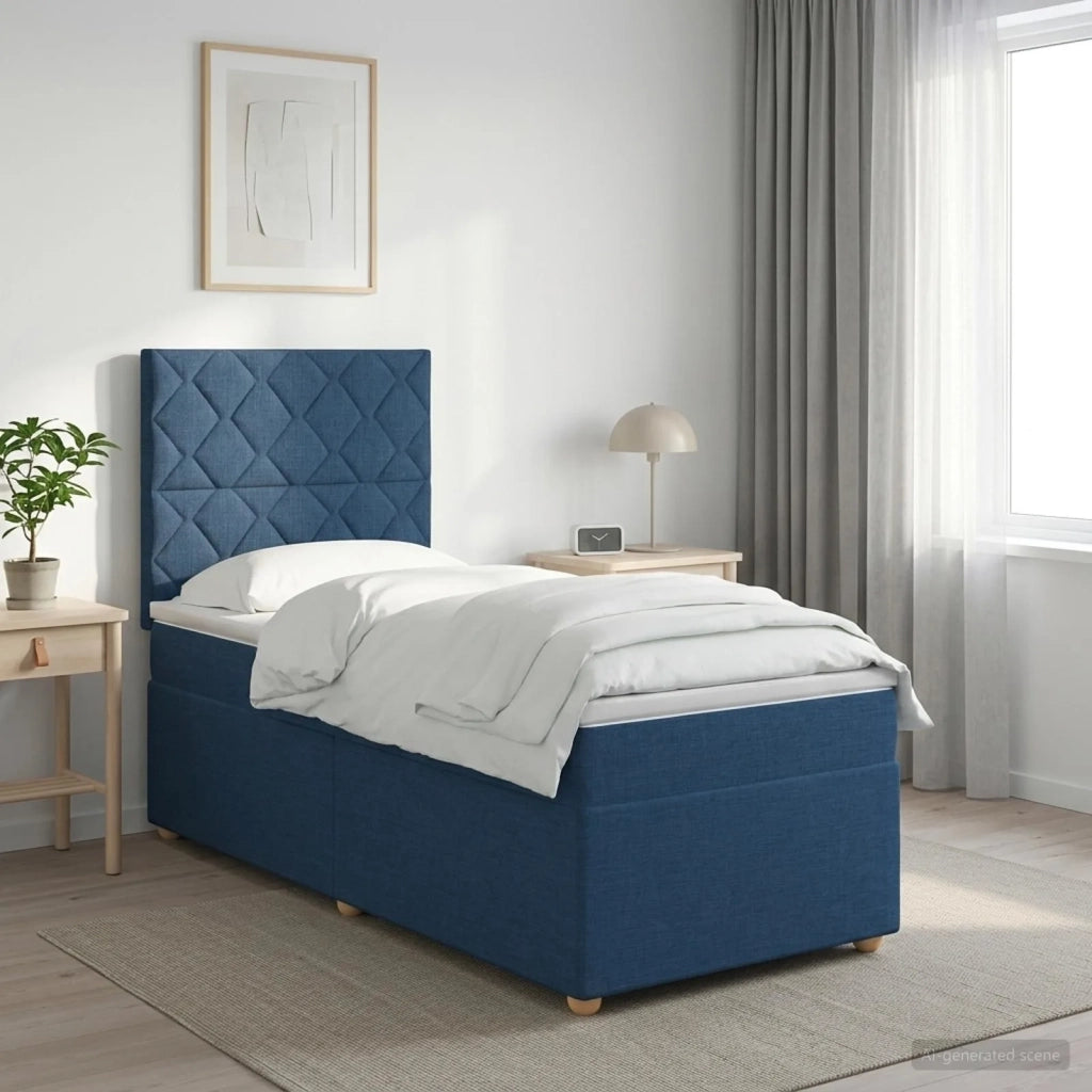 Letto box spring con materasso Blu 80 x 200 cm Tessuto 3455230