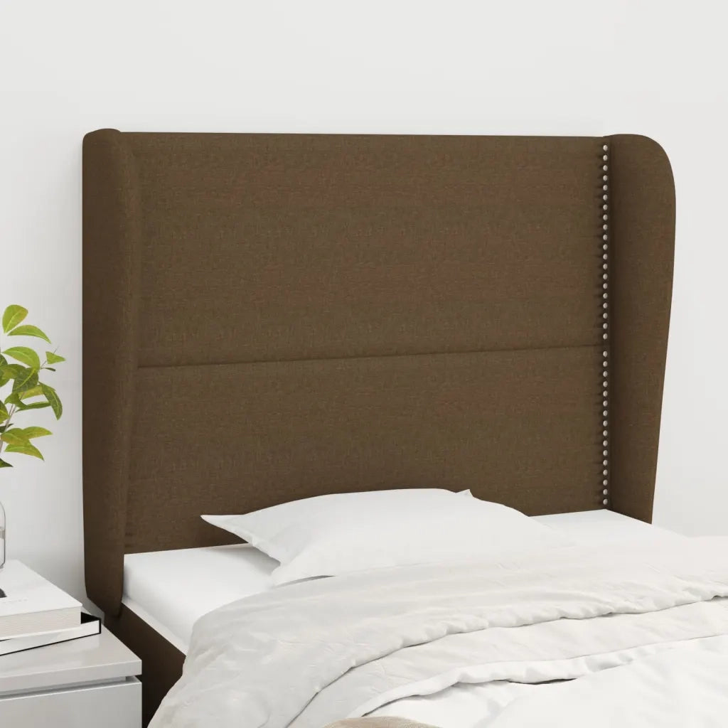 Testiera | Testata ad Orecchio Marrone Scuro 103x23x118/128 cm in Tessuto