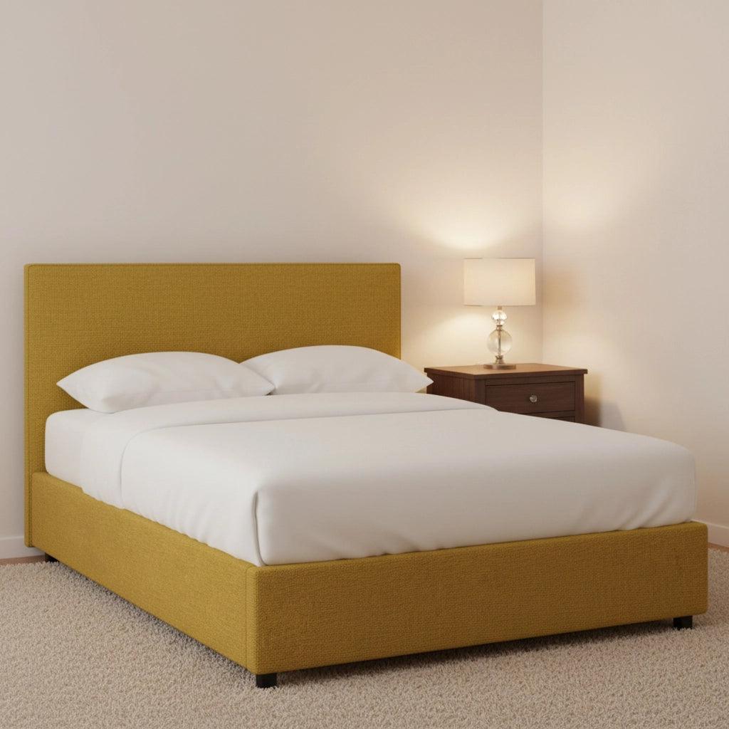 Carlisle, Letto Piazza e Mezza Sfoderabile Made in Italy, Giallo Ocra