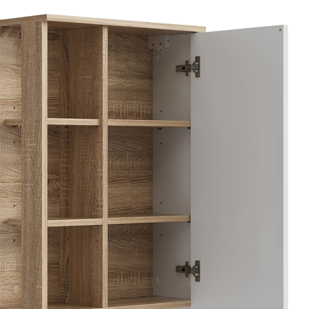 Vicco Mobile bagno Sonoma/Bianco 50 x 75 cm con anta e vani a giorno