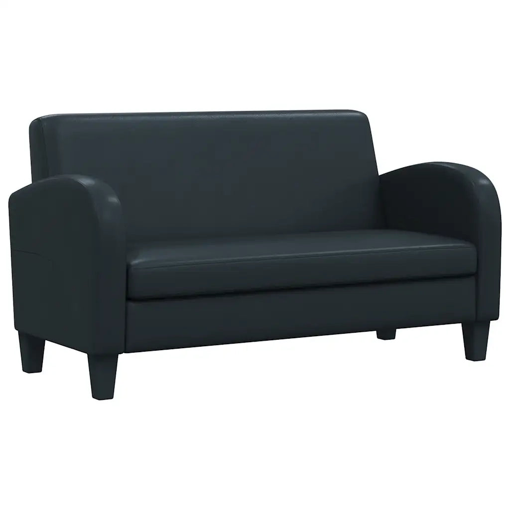 Divano a 2 Posti in Pelle Sintetica Nero cod mxl 25030