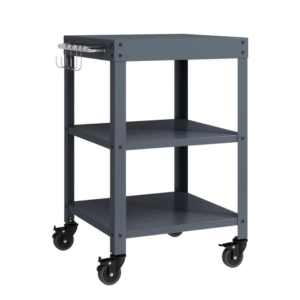 Carrello Portavivande Bolognano di Servizio a 3 Ripiani 81x50x50 cm - Grigio Scuro casa.pro